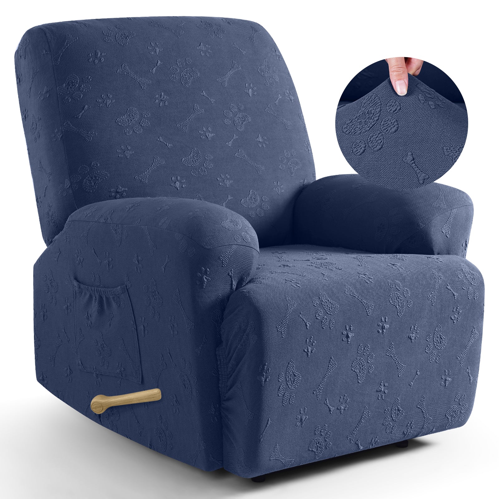 Ruaozz 4-Pieces Recliner Chair Covers Paw Reclining Chair Slipcovers, 1 Seat
