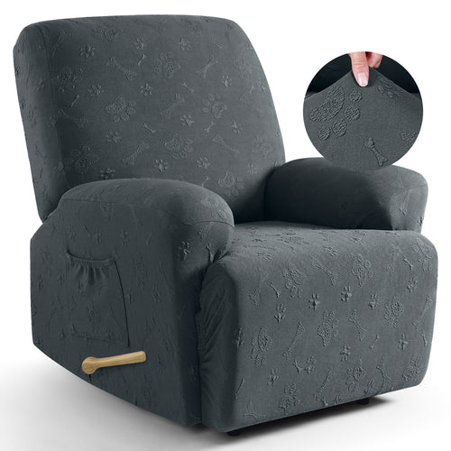 Ruaozz 4-Pieces Recliner Chair Covers Paw Reclining Chair Slipcovers, 1 Seat