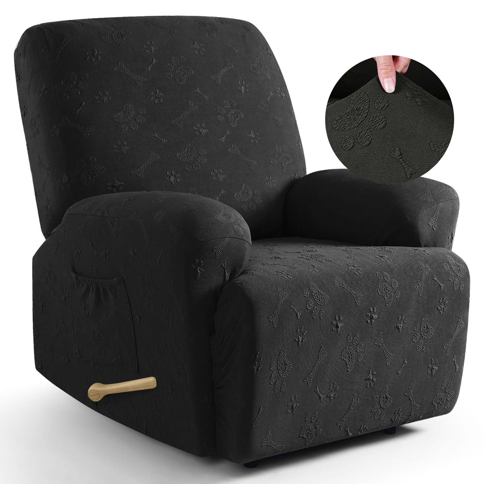 Ruaozz 4-Pieces Recliner Chair Covers Paw Reclining Chair Slipcovers, 1 Seat