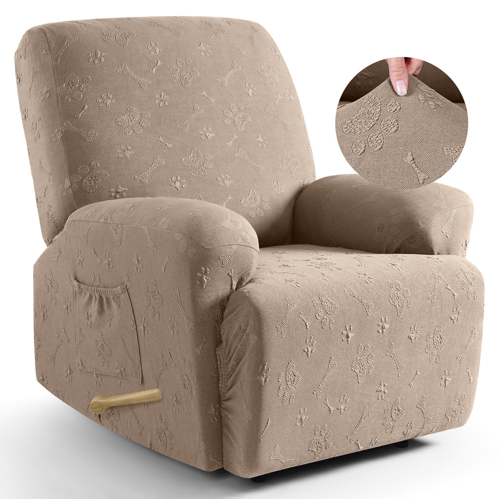 Ruaozz 4-Pieces Recliner Chair Covers Paw Reclining Chair Slipcovers, 1 Seat