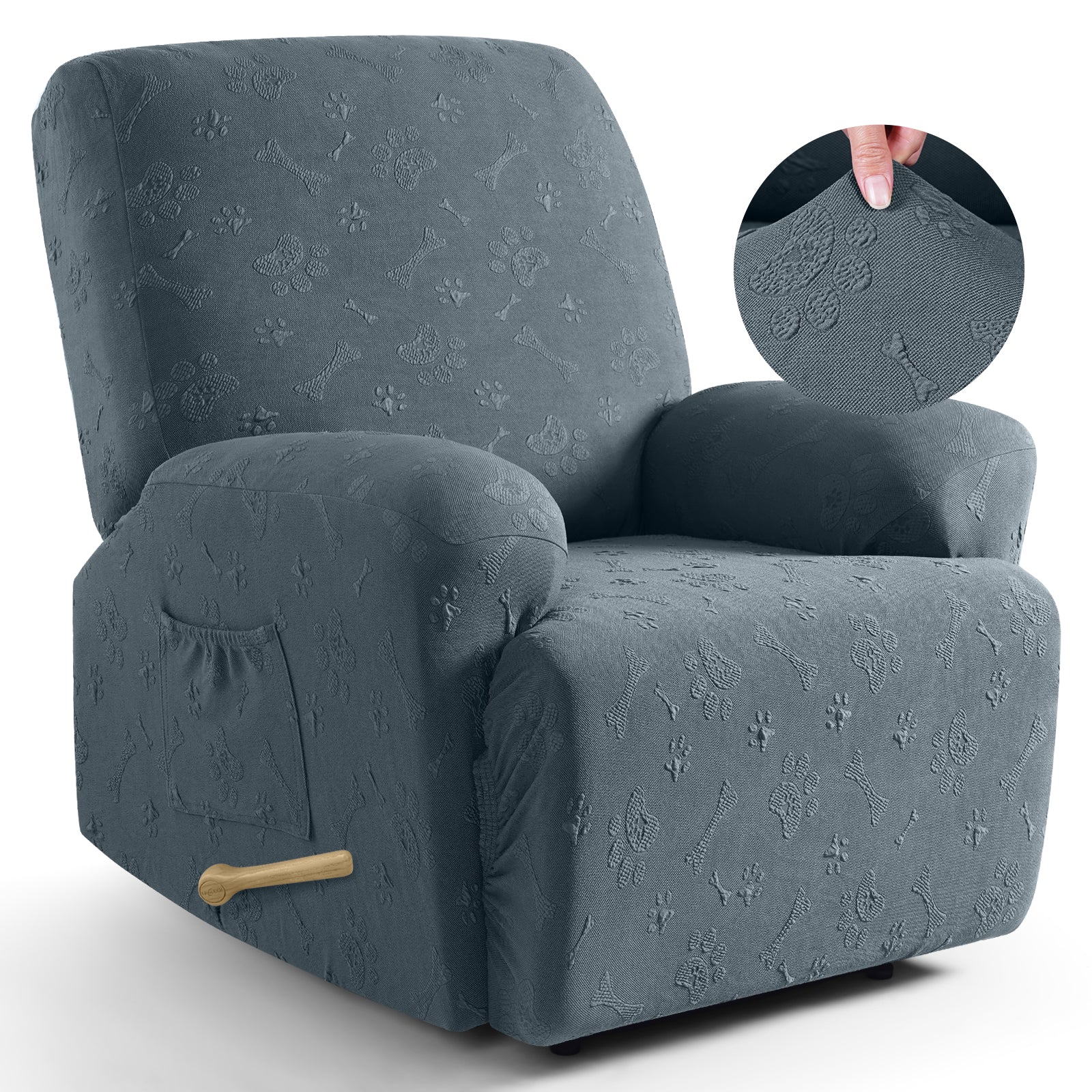 Ruaozz 4-Pieces Recliner Chair Covers Paw Reclining Chair Slipcovers, 1 Seat