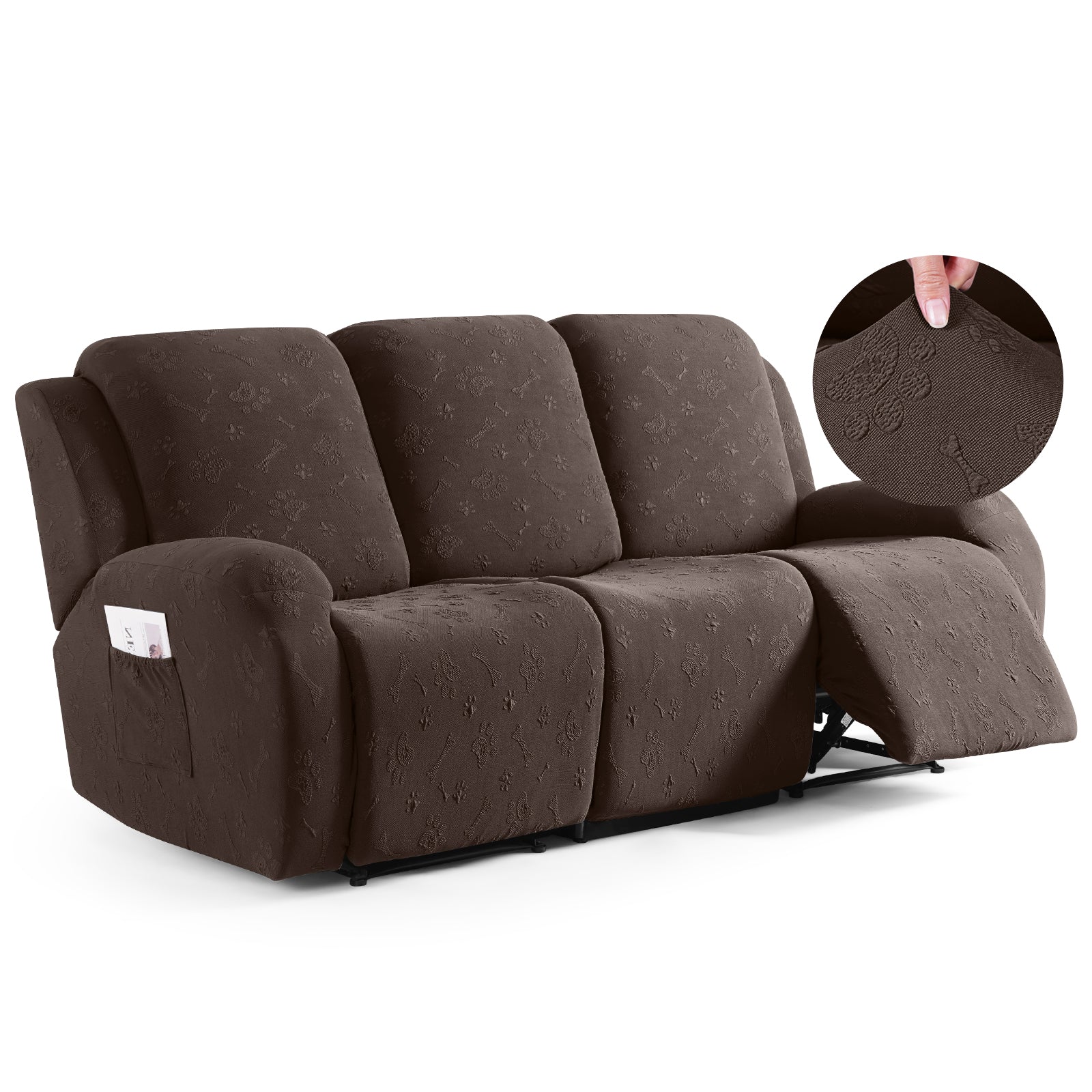 Ruaozz Recliner Sofa Covers Paw Reclining Couch Slipcovers, 2 Seat/3 Seat