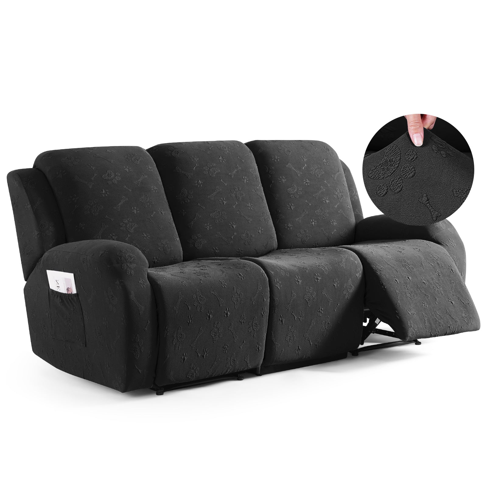 Ruaozz Recliner Sofa Covers Paw Reclining Couch Slipcovers, 2 Seat/3 Seat