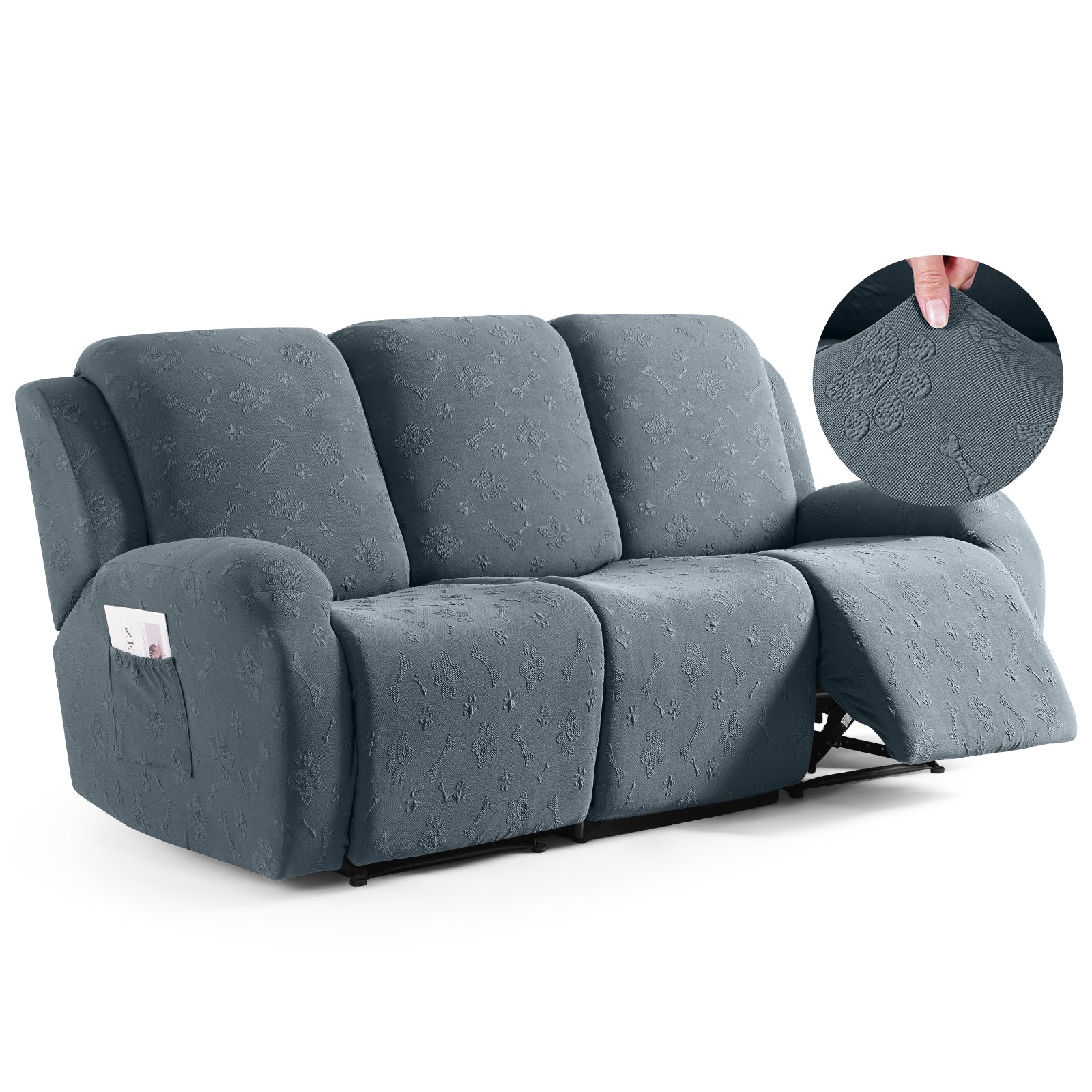 Ruaozz Recliner Sofa Covers Paw Reclining Couch Slipcovers, 2 Seat/3 Seat