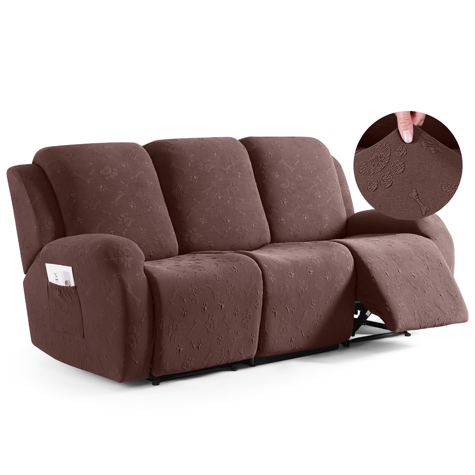 Ruaozz Recliner Sofa Covers Paw Reclining Couch Slipcovers, 2 Seat/3 Seat
