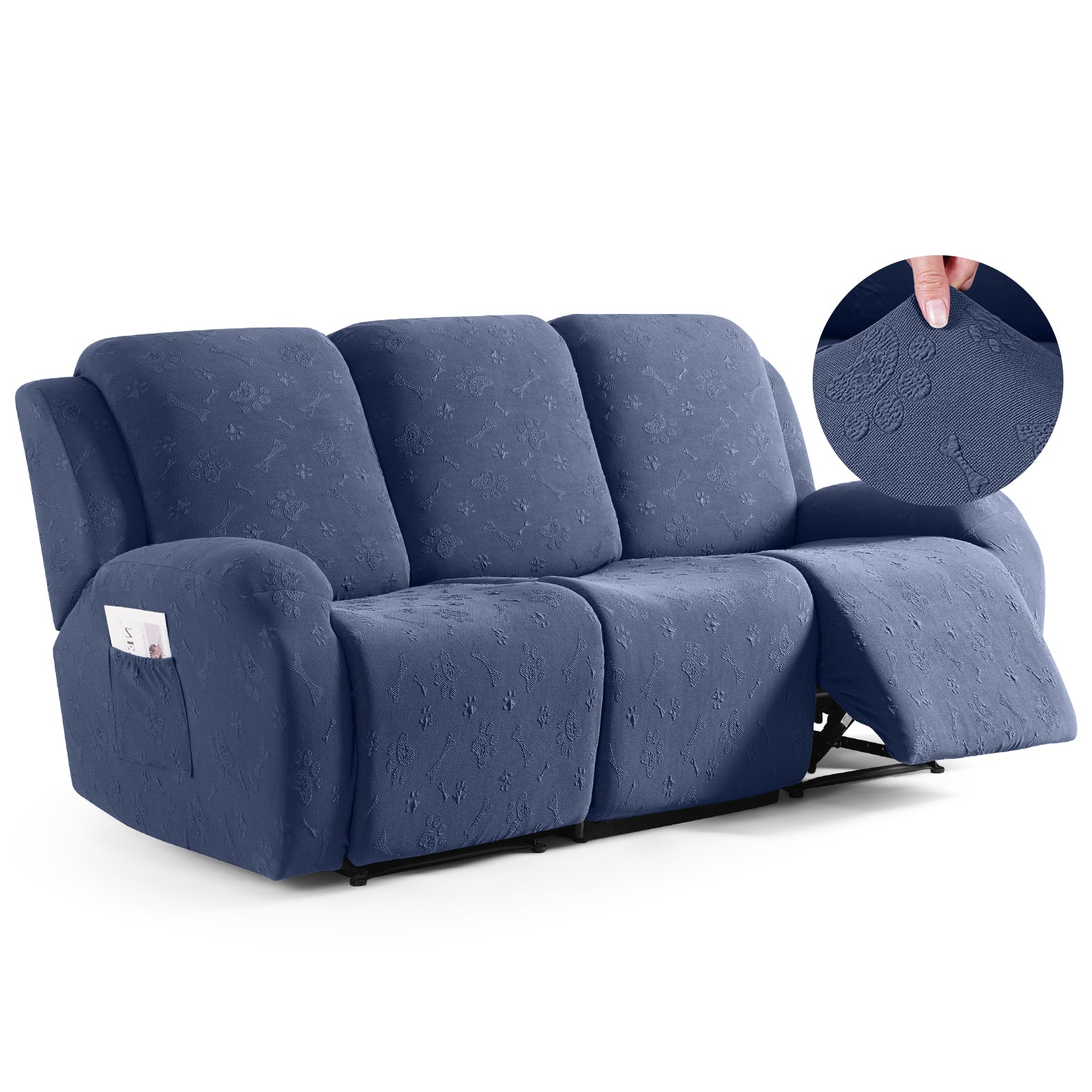 Ruaozz Recliner Sofa Covers Paw Reclining Couch Slipcovers, 2 Seat/3 Seat