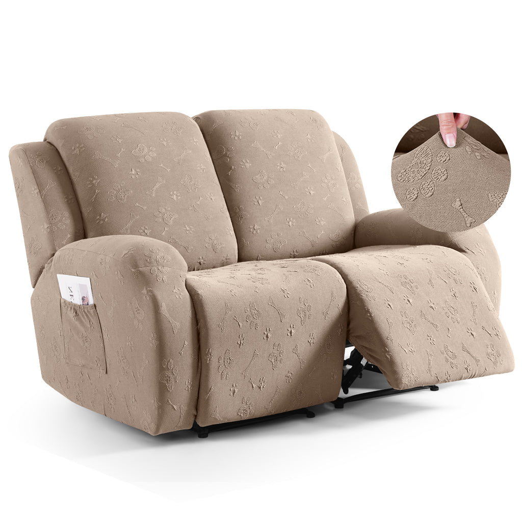 Ruaozz Recliner Sofa Covers Paw Reclining Couch Slipcovers, 2 Seat/3 Seat