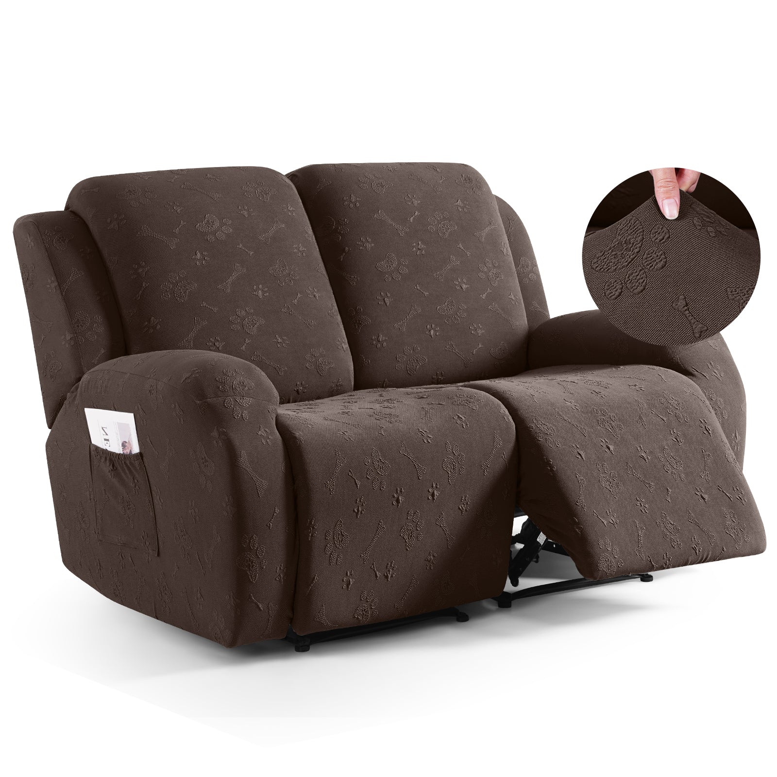 Ruaozz Recliner Sofa Covers Paw Reclining Couch Slipcovers, 2 Seat/3 Seat