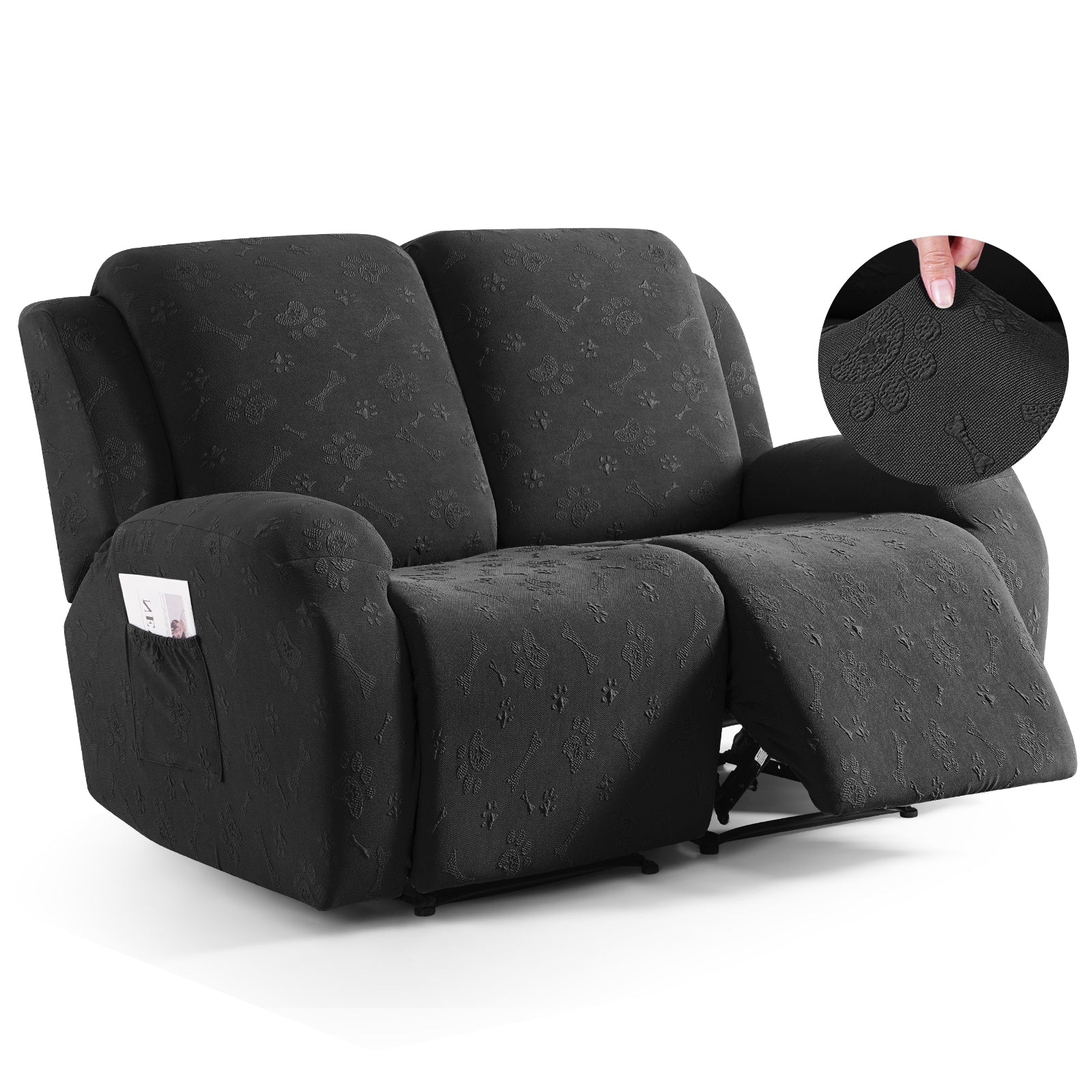 Ruaozz Recliner Sofa Covers Paw Reclining Couch Slipcovers, 2 Seat/3 Seat