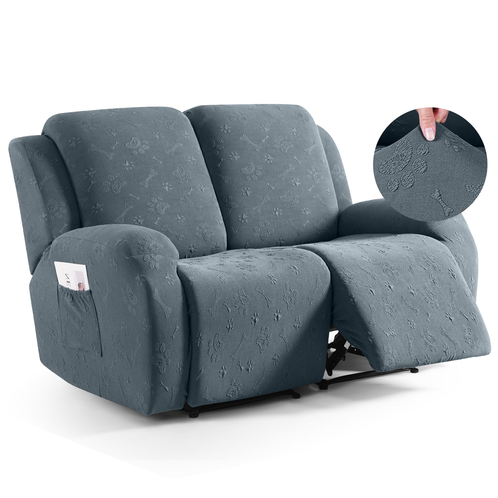 Ruaozz Recliner Sofa Covers Paw Reclining Couch Slipcovers, 2 Seat/3 Seat