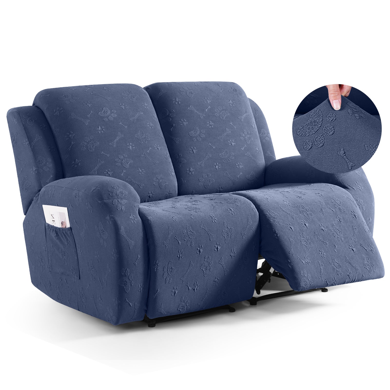 Ruaozz Recliner Sofa Covers Paw Reclining Couch Slipcovers, 2 Seat/3 Seat