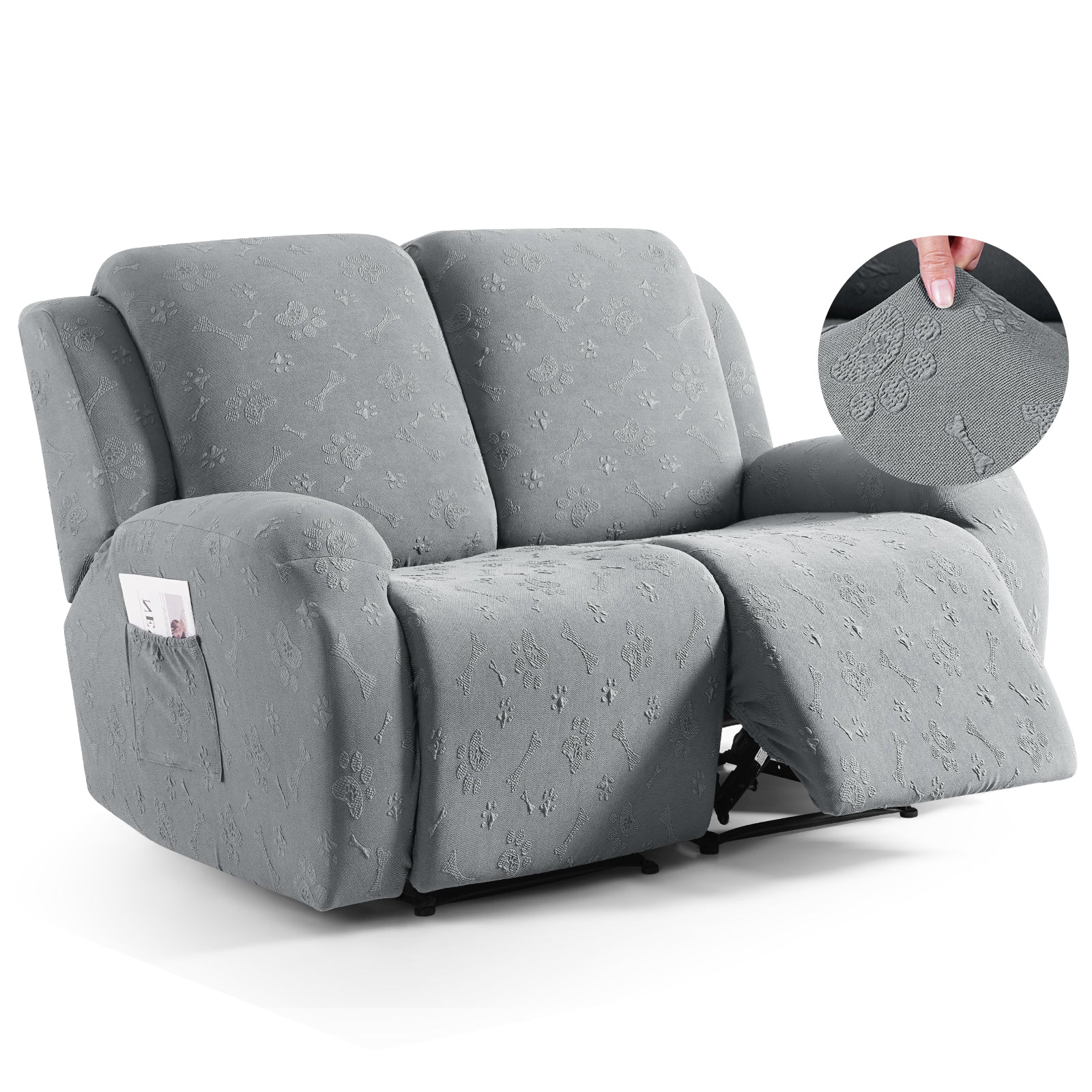 Ruaozz Recliner Sofa Covers Paw Reclining Couch Slipcovers, 2 Seat/3 Seat