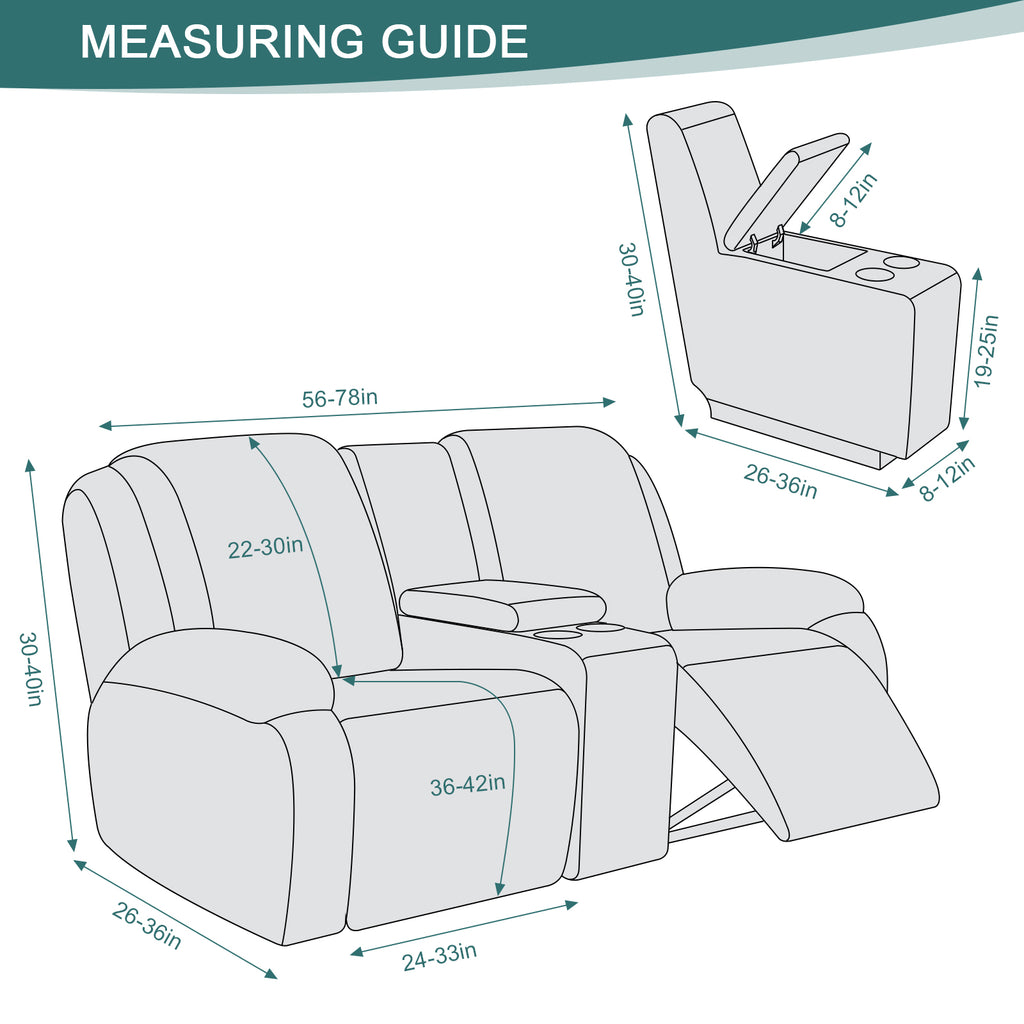 Ruaozz Stretch Recliner Sofa Covers with Console