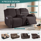 Ruaozz Stretch Recliner Sofa Covers with Console