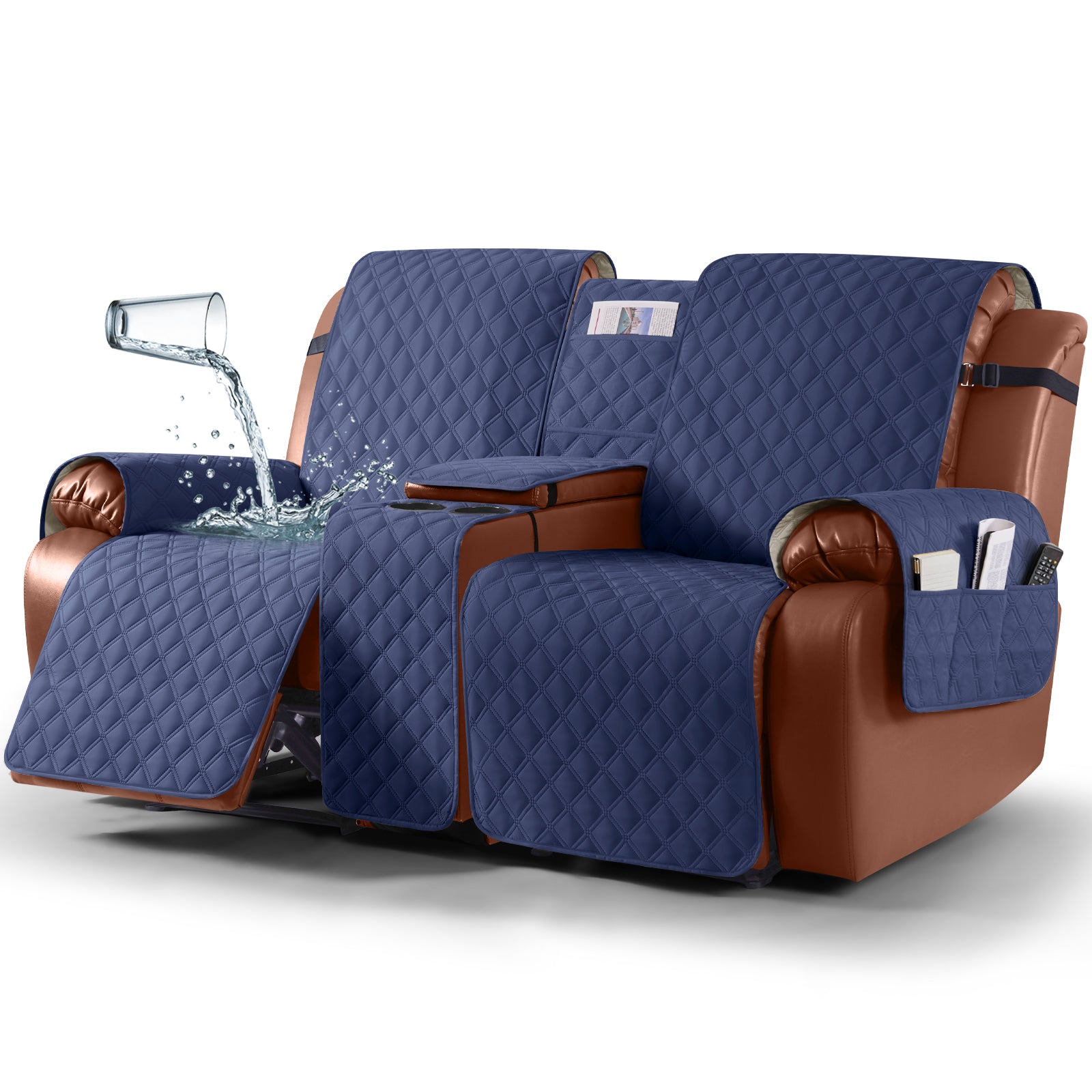 Ruaozz Waterproof Loveseat Recliner Covers with Console