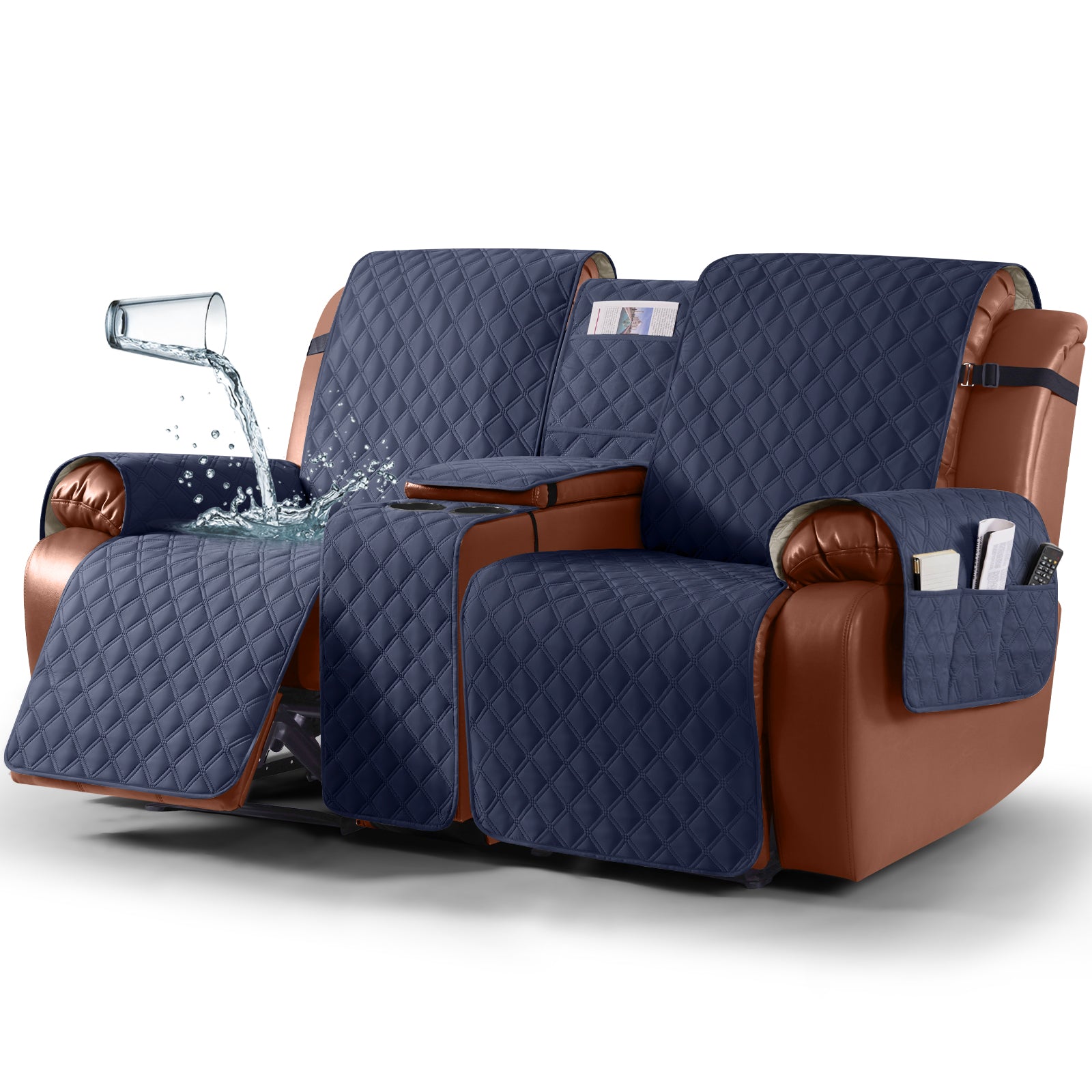 Ruaozz Waterproof Loveseat Recliner Covers with Console