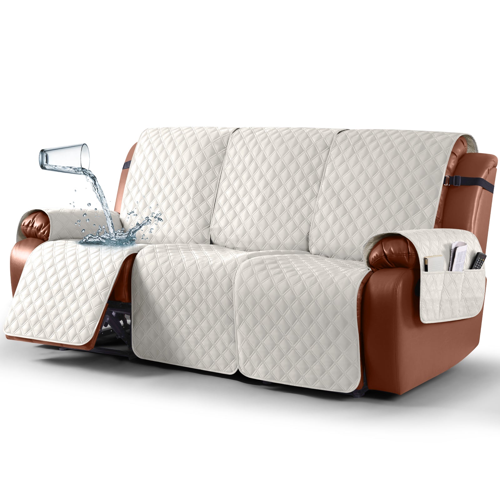 Ruaozz Waterproof Recliner Sofa Covers, 2 Seater/ XL2 Seater/ 3 Seater