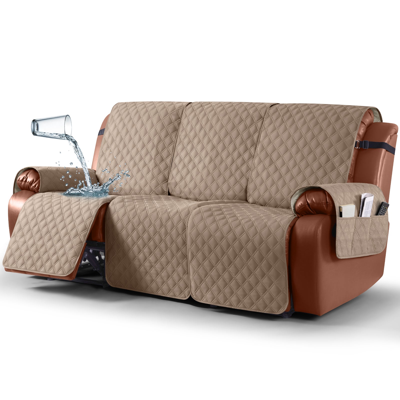 Ruaozz Waterproof Recliner Sofa Covers, 2 Seater/ XL2 Seater/ 3 Seater
