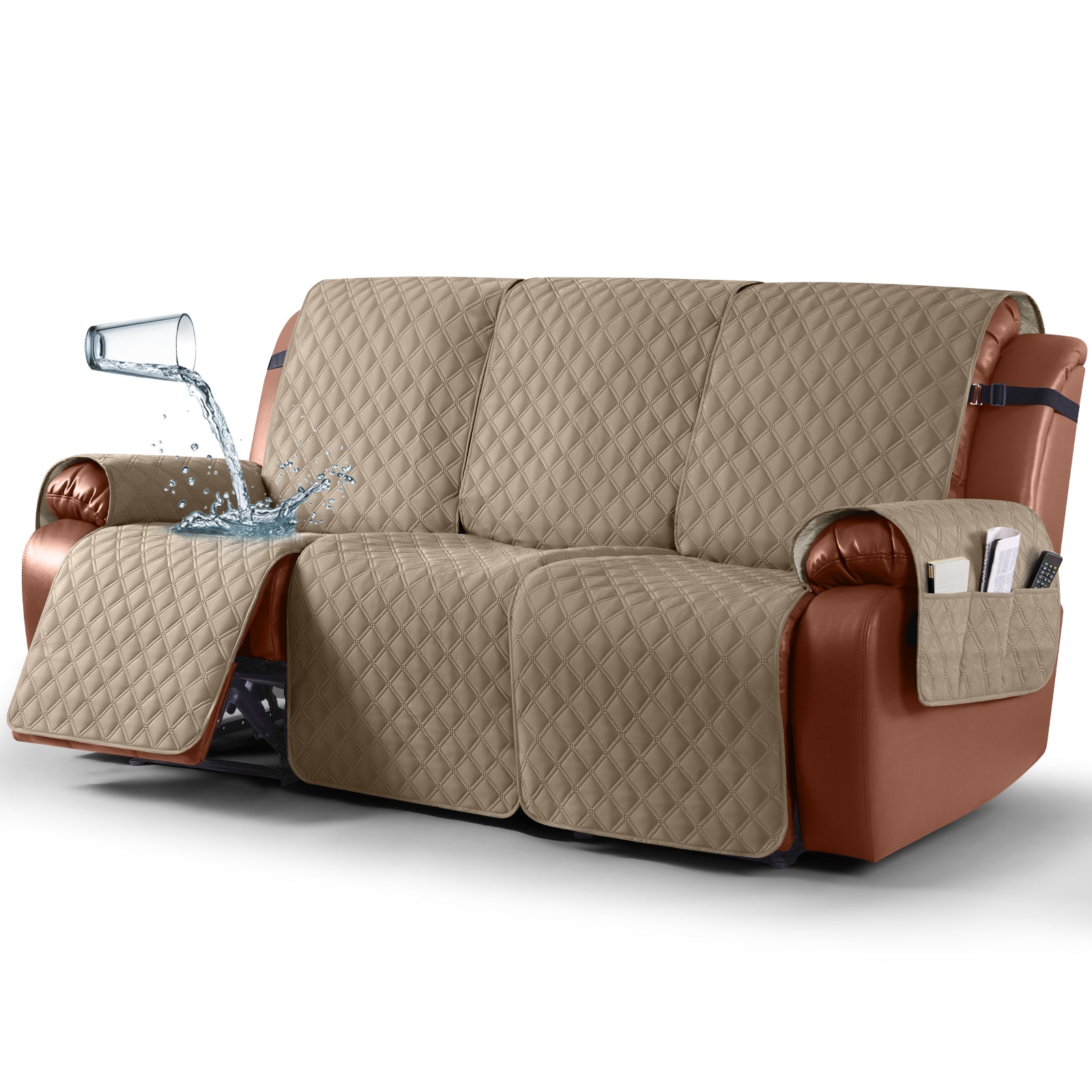 Ruaozz Waterproof Recliner Sofa Covers, 2 Seater/ XL2 Seater/ 3 Seater