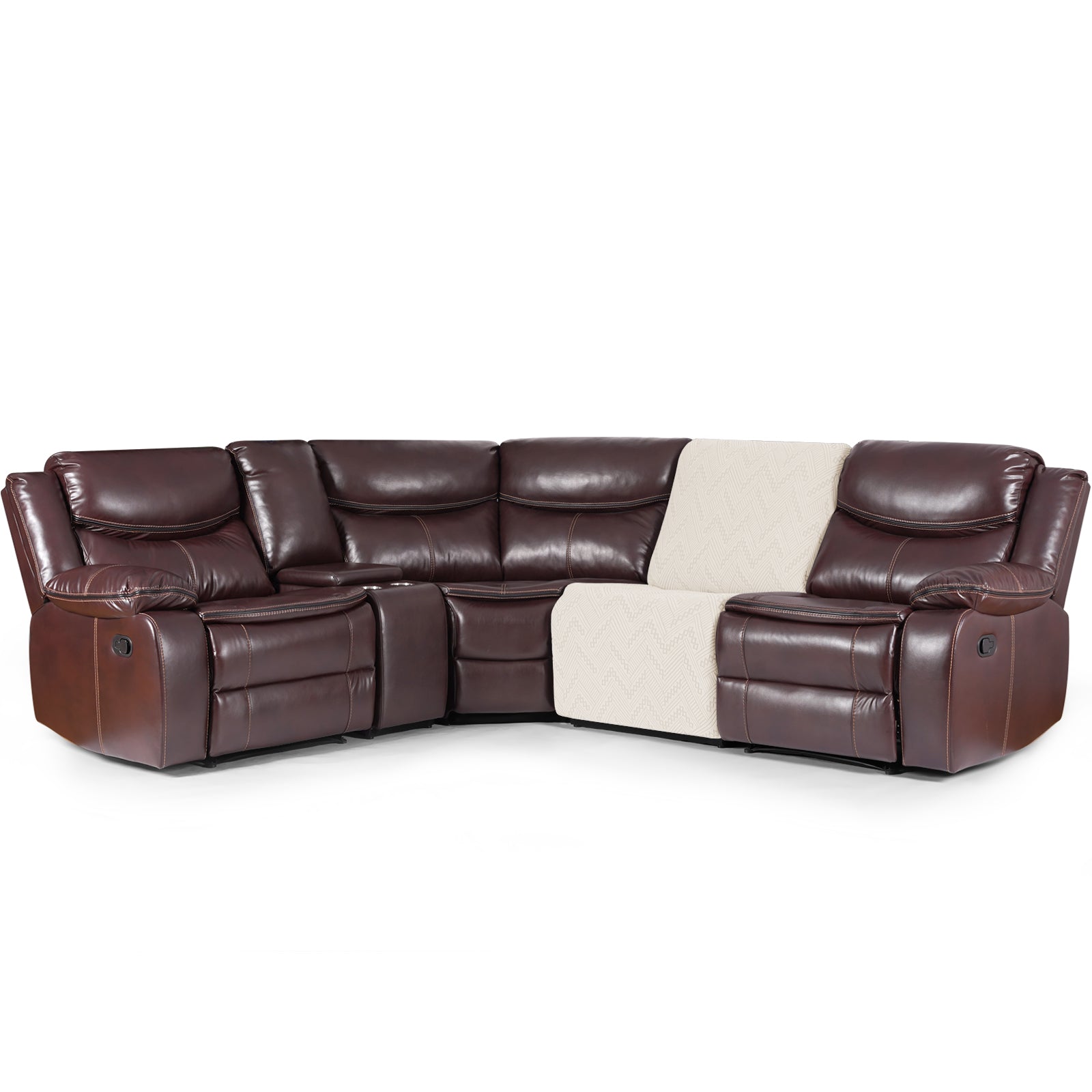 Ruaozz Stretch Sectional Recliner Couch Covers, 5 Seat Recliner/ Single Seat