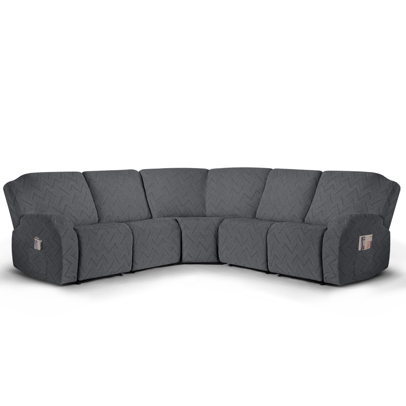 Ruaozz Stretch Sectional Recliner Couch Covers, 5 Seat Recliner/ Single Seat