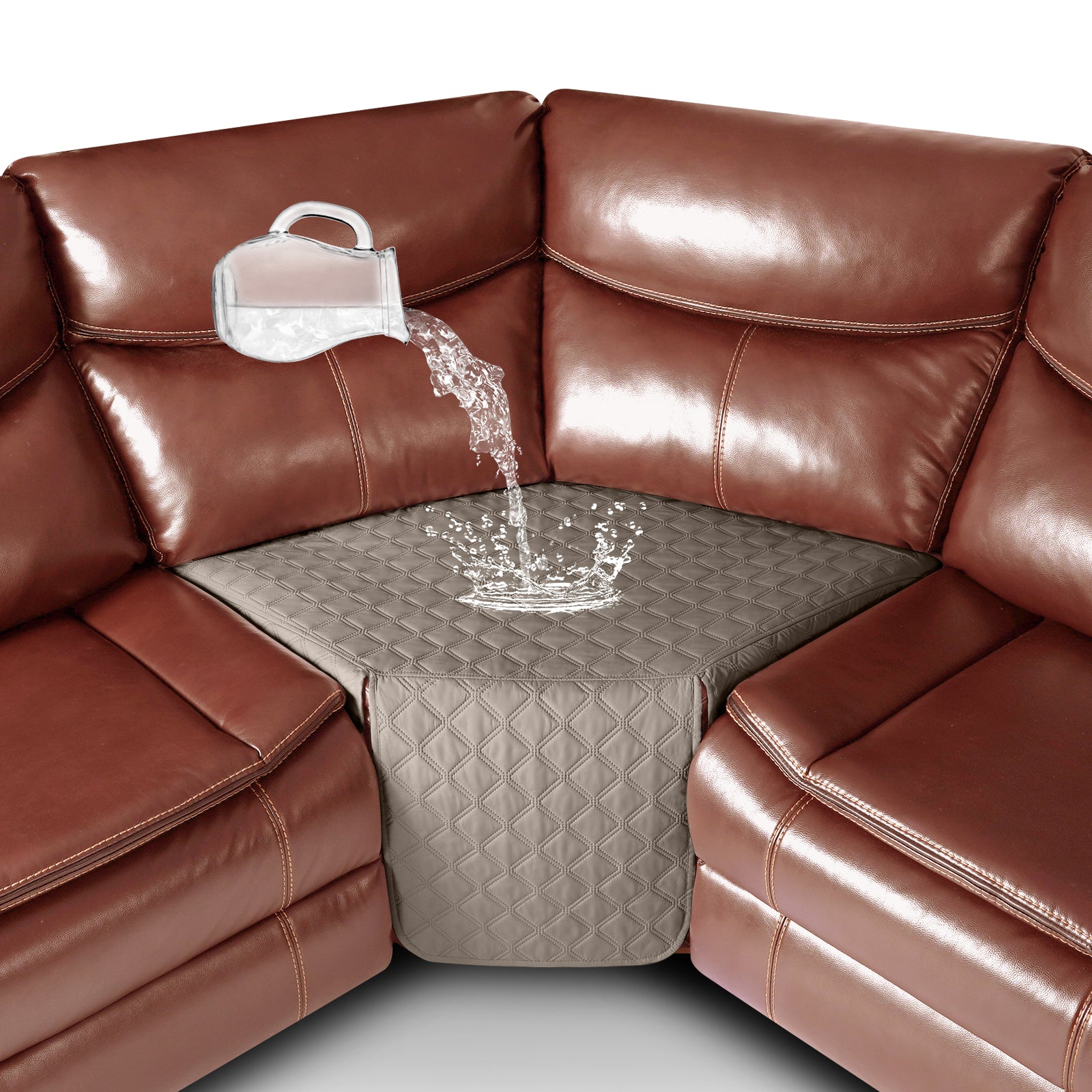 Ruaozz Waterproof Sectional Recliner Couch Covers, 5 Seat/ Corner/ Console/ Single Seat