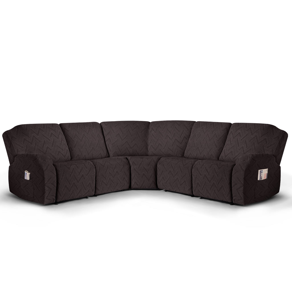 Ruaozz Stretch Sectional Recliner Couch Covers, 5 Seat Recliner/ Single Seat