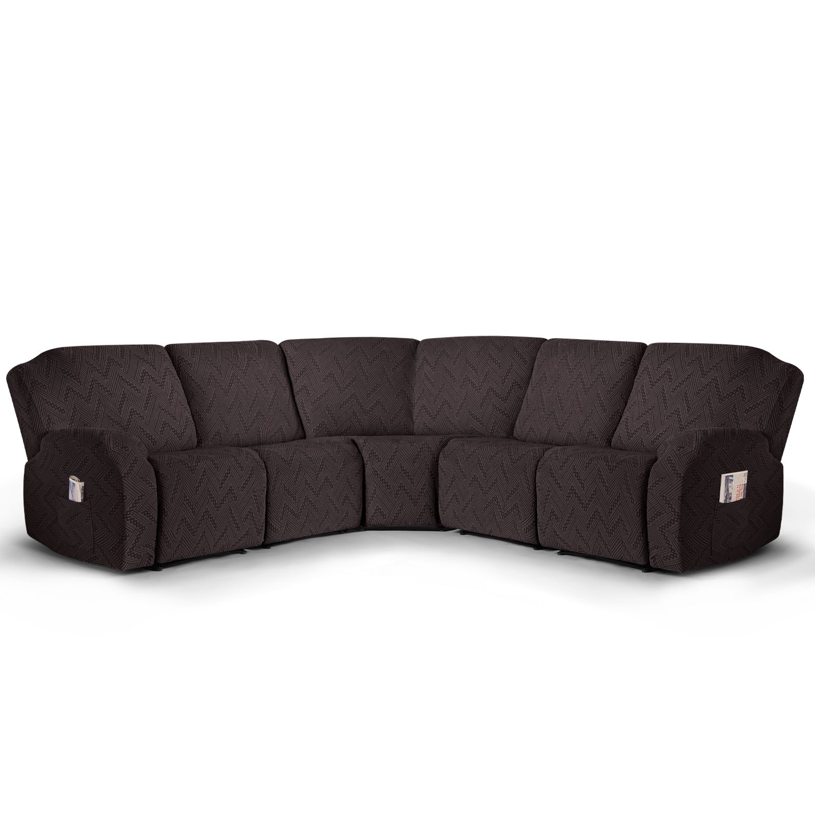 Ruaozz Stretch Sectional Recliner Couch Covers, 5 Seat Recliner/ Single Seat