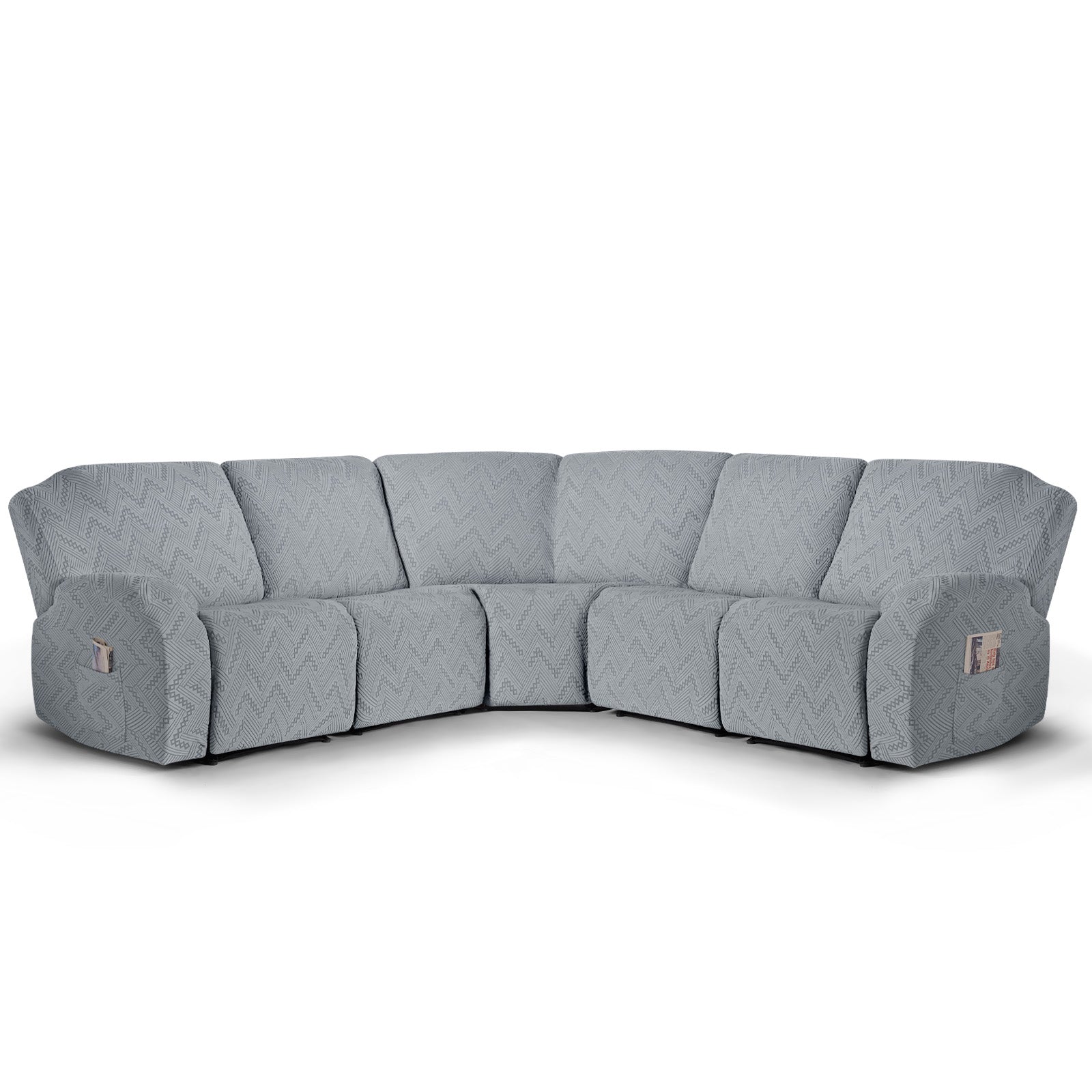 Ruaozz Stretch Sectional Recliner Couch Covers, 5 Seat Recliner/ Single Seat
