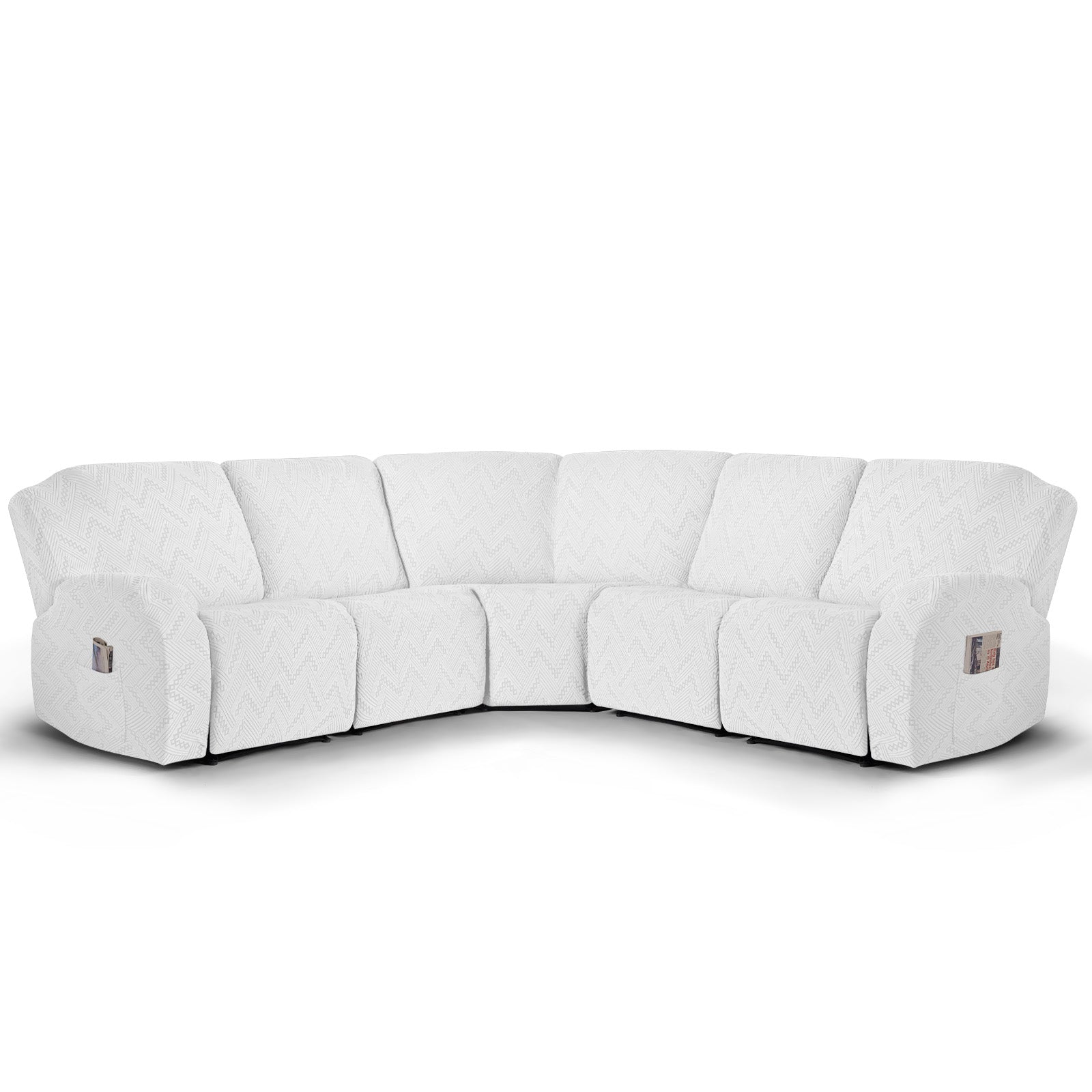 Ruaozz Stretch Sectional Recliner Couch Covers, 5 Seat Recliner/ Single Seat