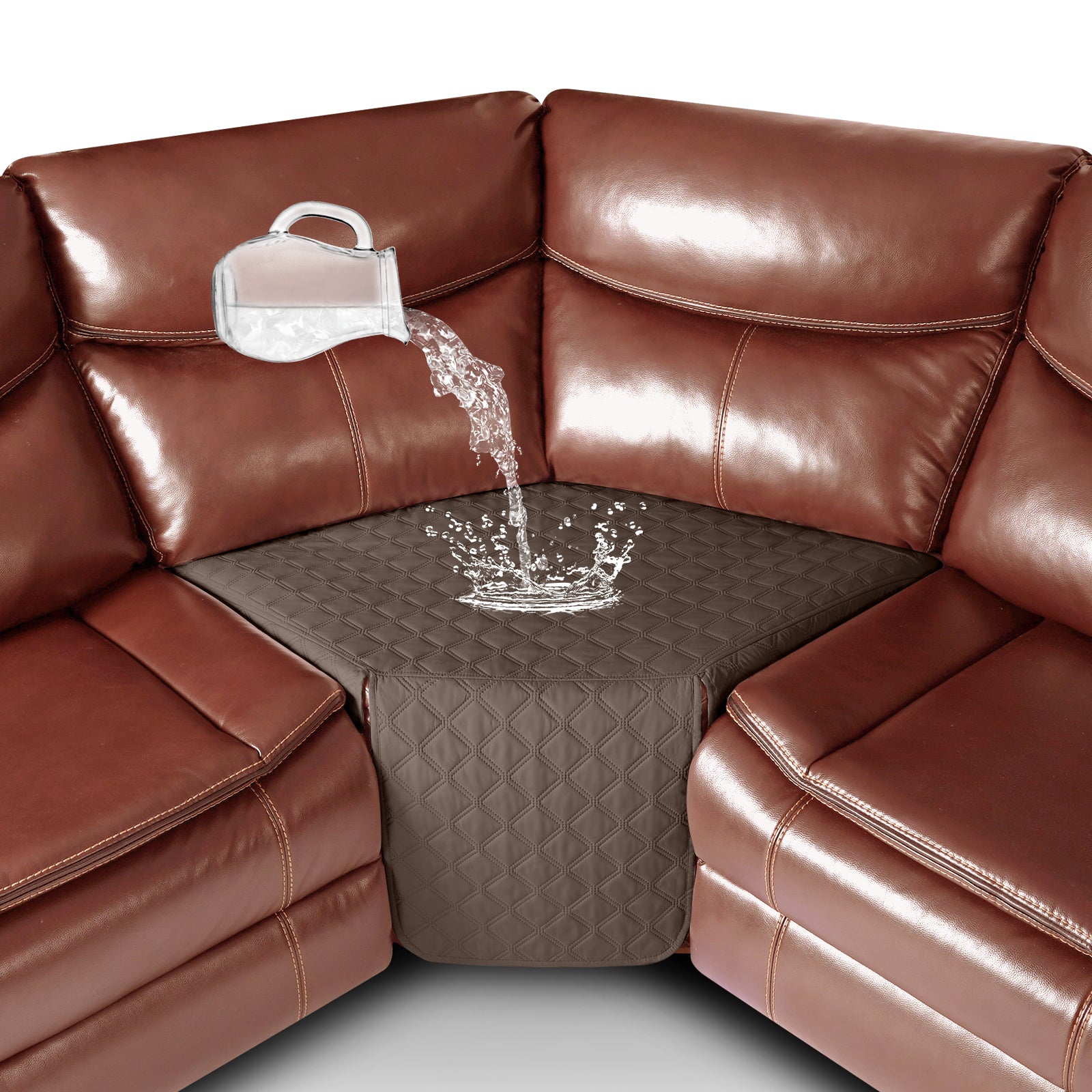 Ruaozz Waterproof Sectional Recliner Couch Covers, 5 Seat/ Corner/ Console/ Single Seat