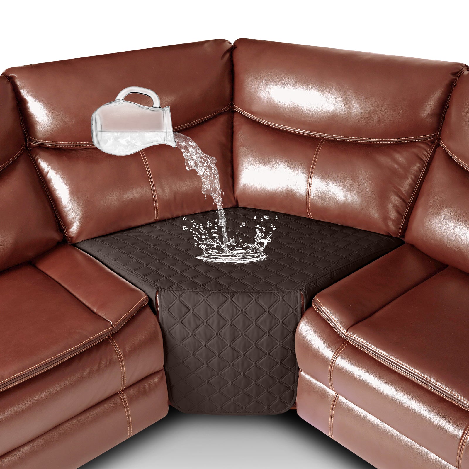 Ruaozz Waterproof Sectional Recliner Couch Covers, 5 Seat/ Corner/ Console/ Single Seat
