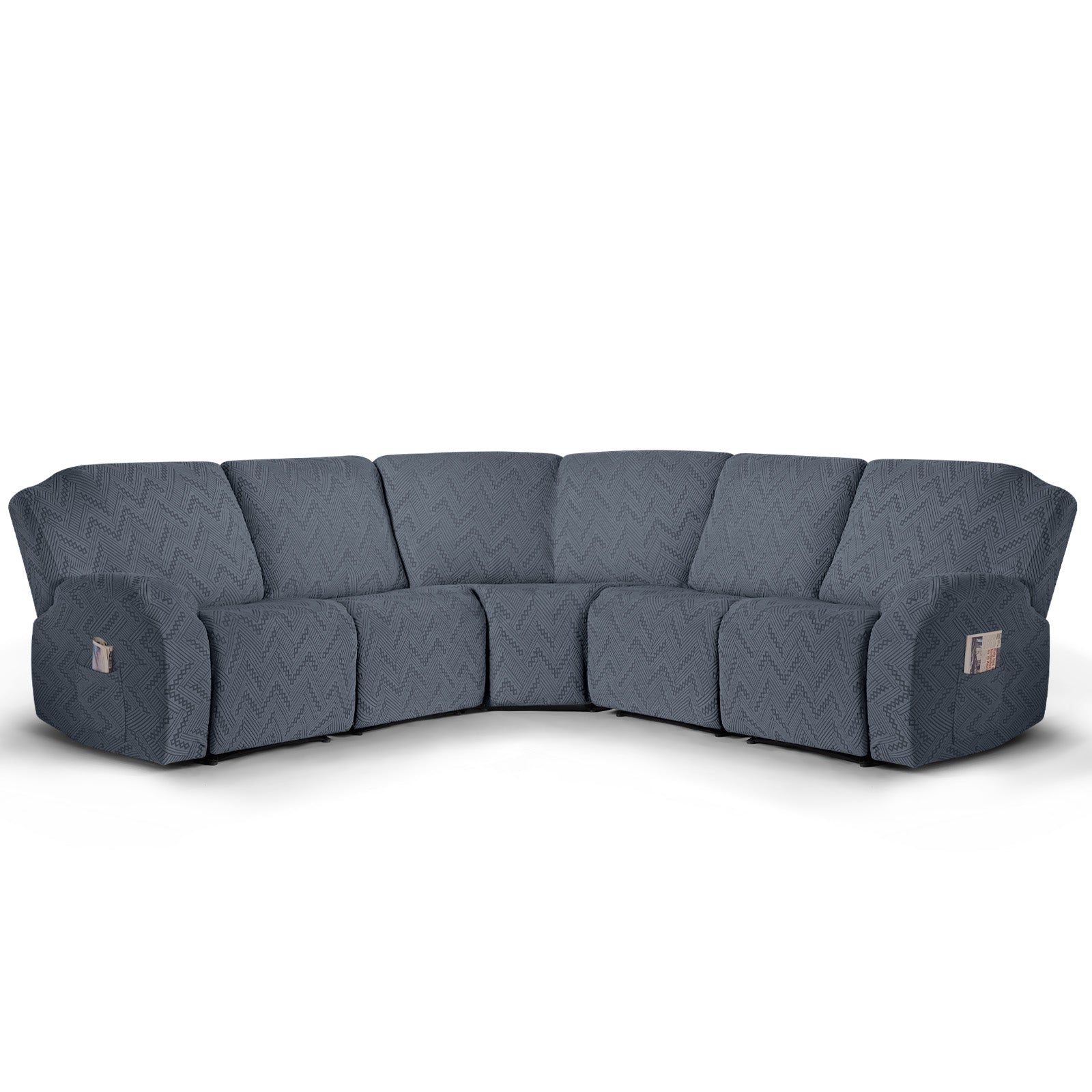 Ruaozz Stretch Sectional Recliner Couch Covers, 5 Seat Recliner/ Single Seat