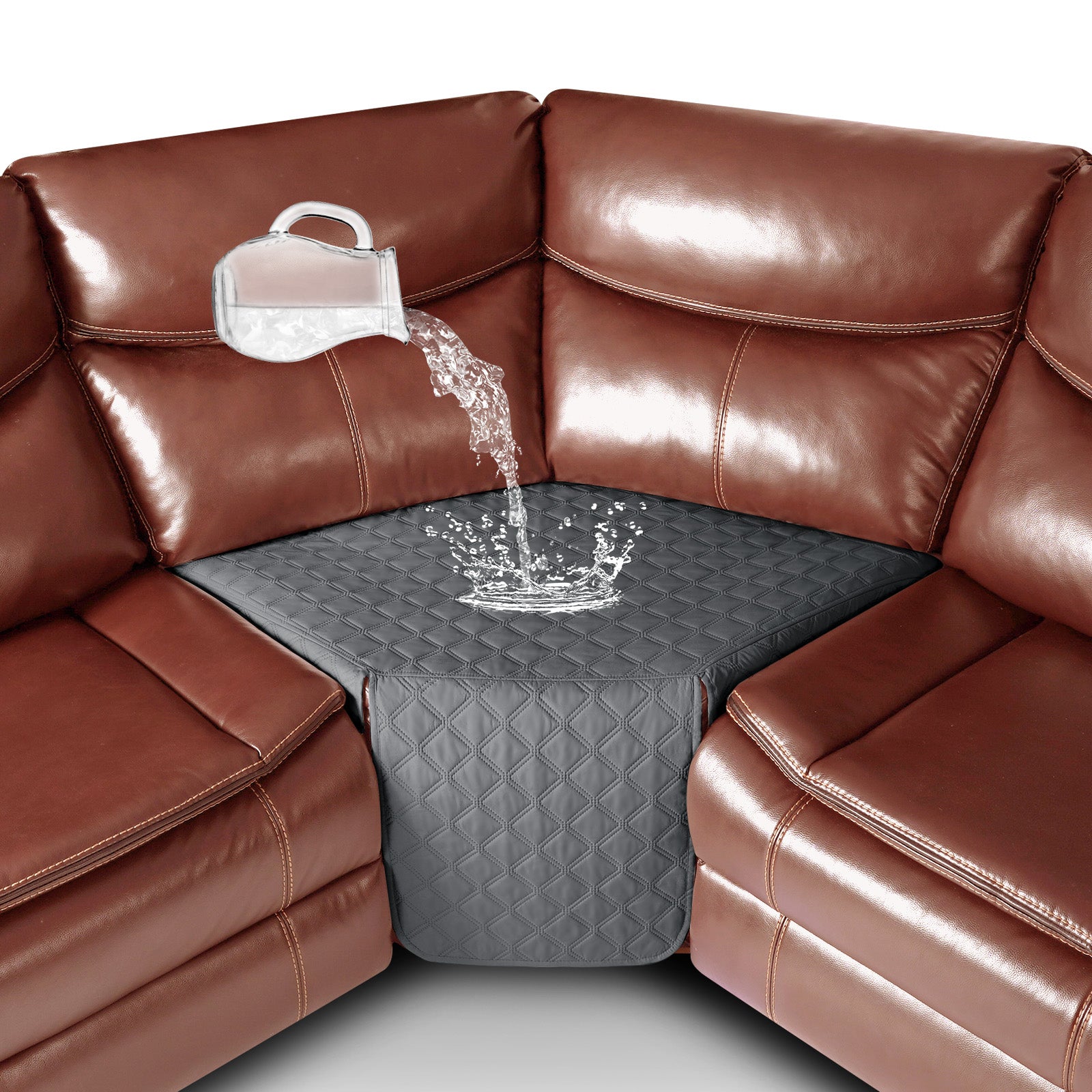 Ruaozz Waterproof Sectional Recliner Couch Covers, 5 Seat/ Corner/ Console/ Single Seat
