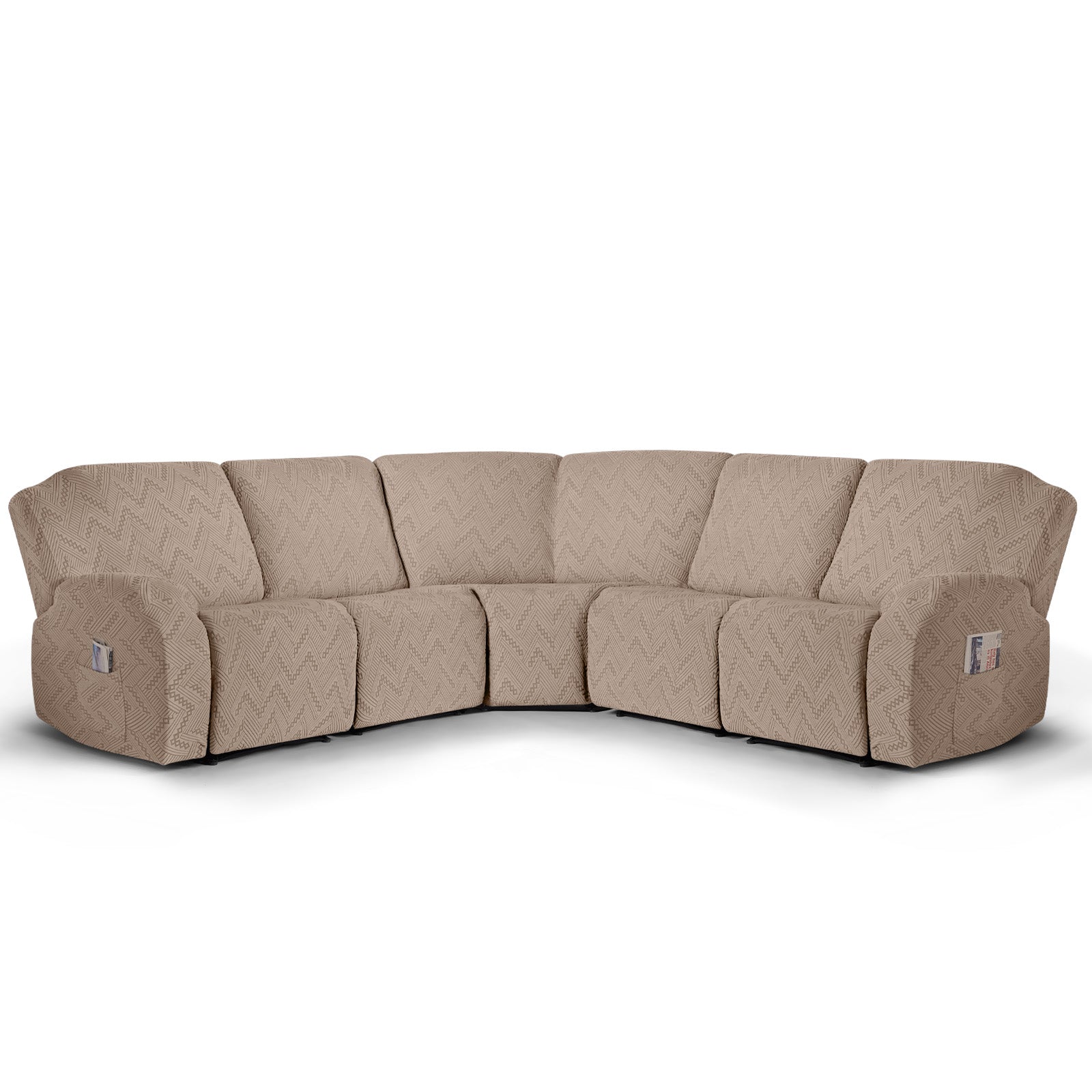 Ruaozz Stretch Sectional Recliner Couch Covers, 5 Seat Recliner/ Single Seat