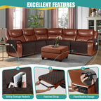 Ruaozz Waterproof Sectional Recliner Couch Covers, 5 Seat/ Corner/ Console/ Single Seat