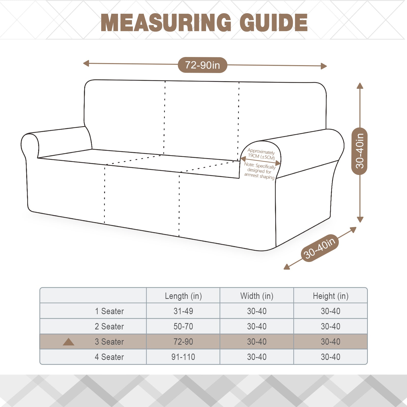 Ruaozz Stretch Sofa Covers Universal Couch Covers, 1 Seat/ 2 Seat/ 3 Seat/ 4 Seat