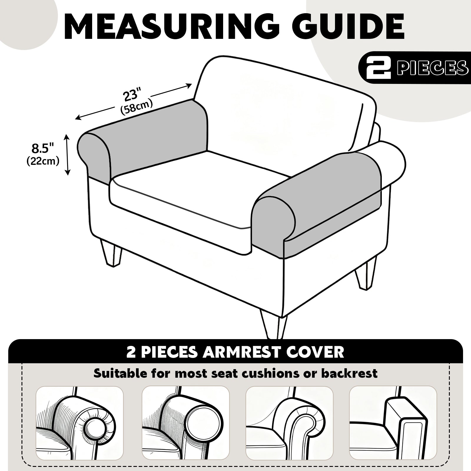 Ruaozz Seational Couch Cushion Covers L Shaped Sofa Covers
