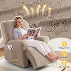 Ruaozz 4-Pieces Recliner Chair Covers Paw Reclining Chair Slipcovers, 1 Seat