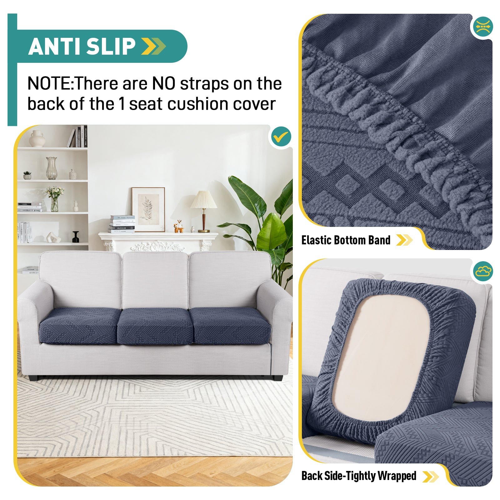 Ruaozz Seational Couch Cushion Covers L Shaped Sofa Covers