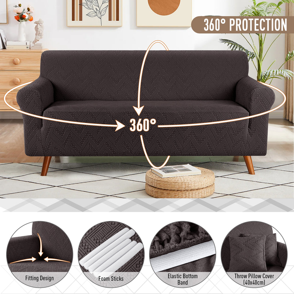 Ruaozz Stretch Sofa Covers Universal Couch Covers, 1 Seat/ 2 Seat/ 3 Seat/ 4 Seat