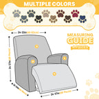 Ruaozz 4-Pieces Recliner Chair Covers Paw Reclining Chair Slipcovers, 1 Seat