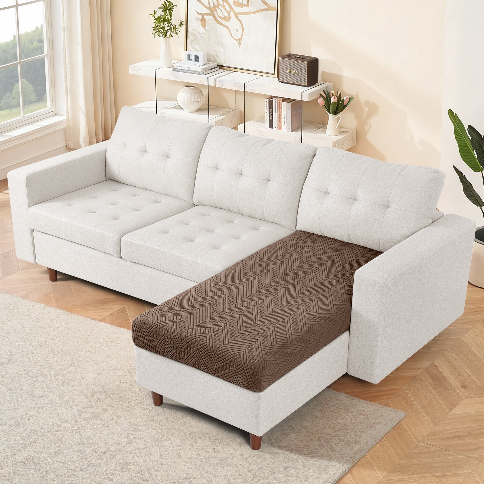 Ruaozz Seational Couch Cushion Covers L Shaped Sofa Covers