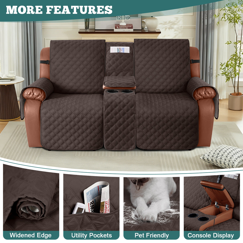 Ruaozz Waterproof Loveseat Recliner Covers with Console