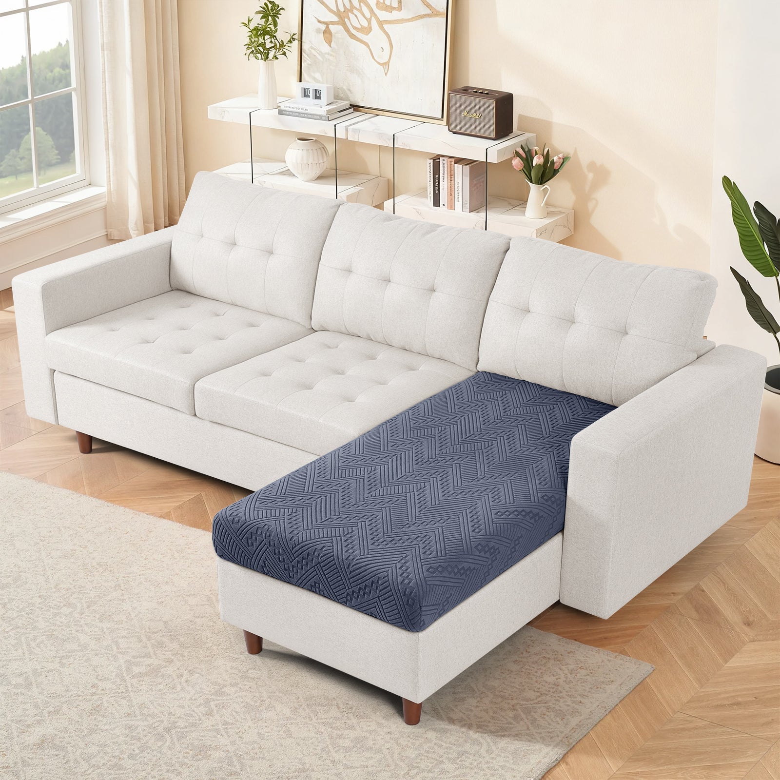 Ruaozz Seational Couch Cushion Covers L Shaped Sofa Covers