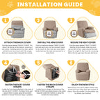 Ruaozz 4-Pieces Recliner Chair Covers Paw Reclining Chair Slipcovers, 1 Seat