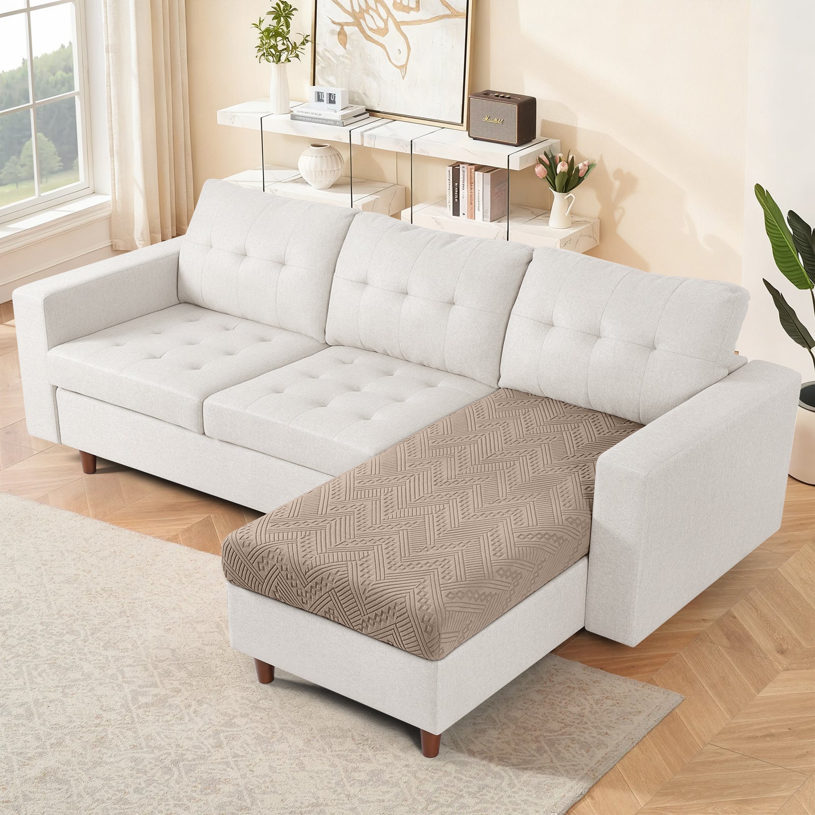 Ruaozz Seational Couch Cushion Covers L Shaped Sofa Covers