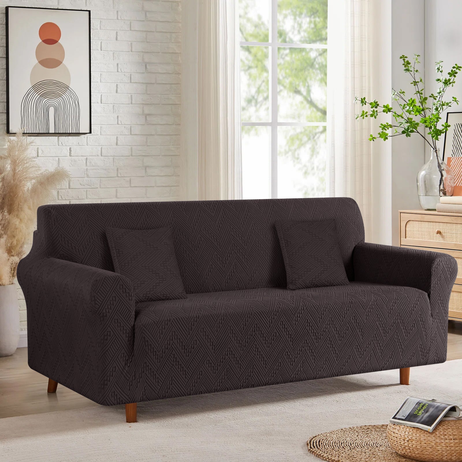 Ruaozz Stretch Sofa Covers Universal Couch Covers, 1 Seat/ 2 Seat/ 3 Seat/ 4 Seat