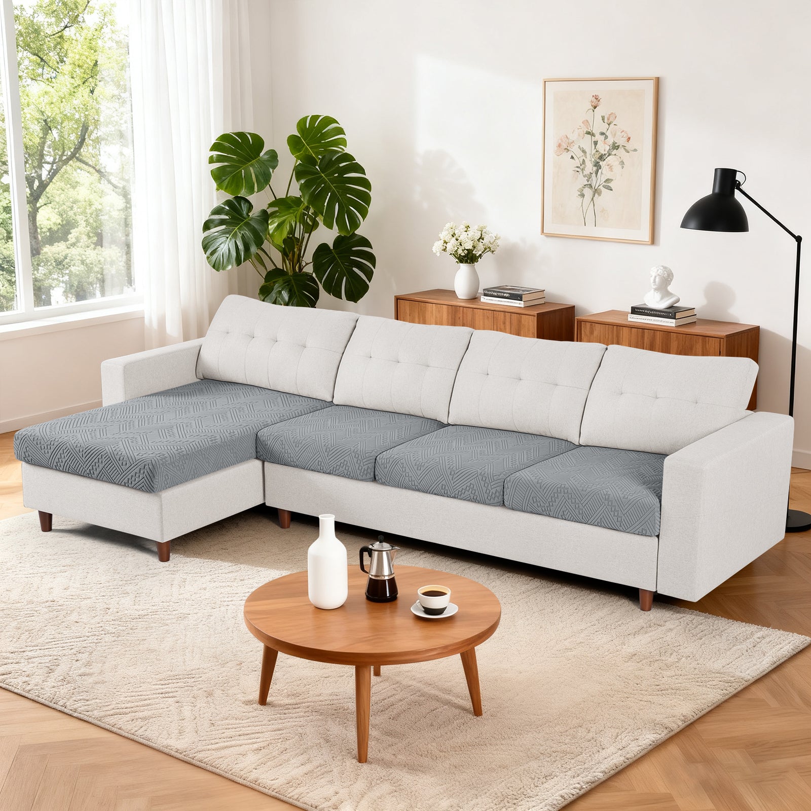 Ruaozz Seational Couch Cushion Covers L Shaped Sofa Covers