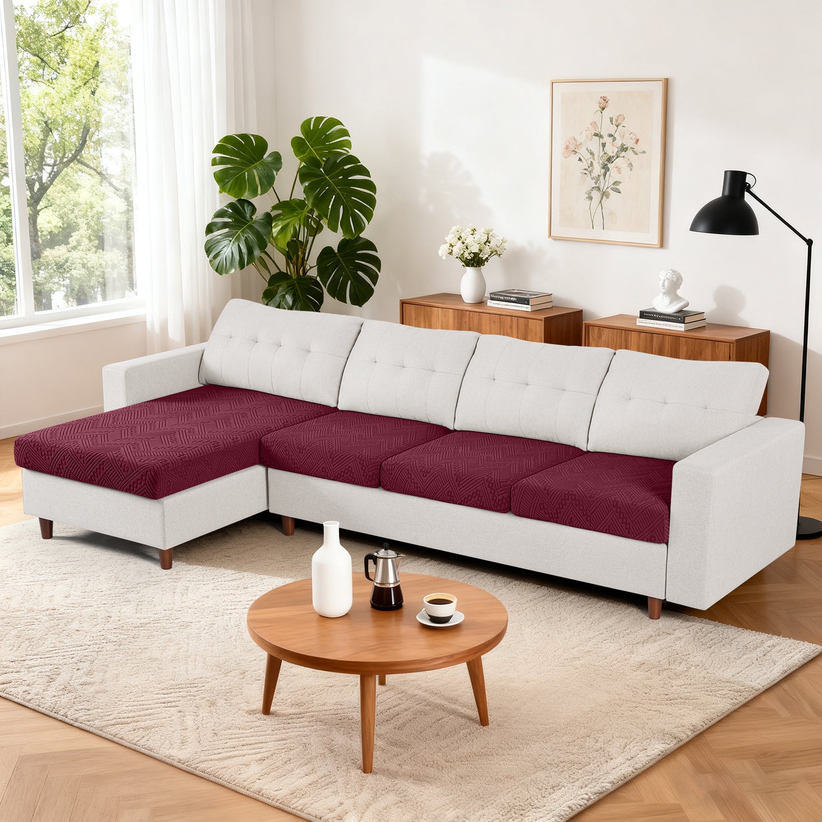 Ruaozz Seational Couch Cushion Covers L Shaped Sofa Covers